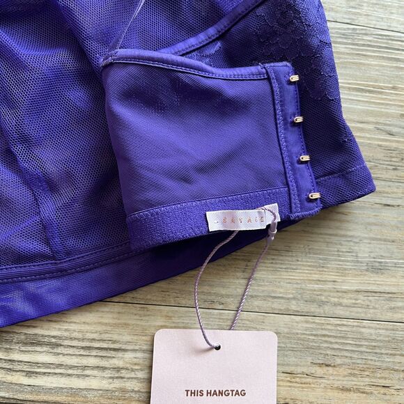 Savage X Fenty Bra Strap Up Lace Bralette 3XL Purple Blue NWT - Picture 7 of 7